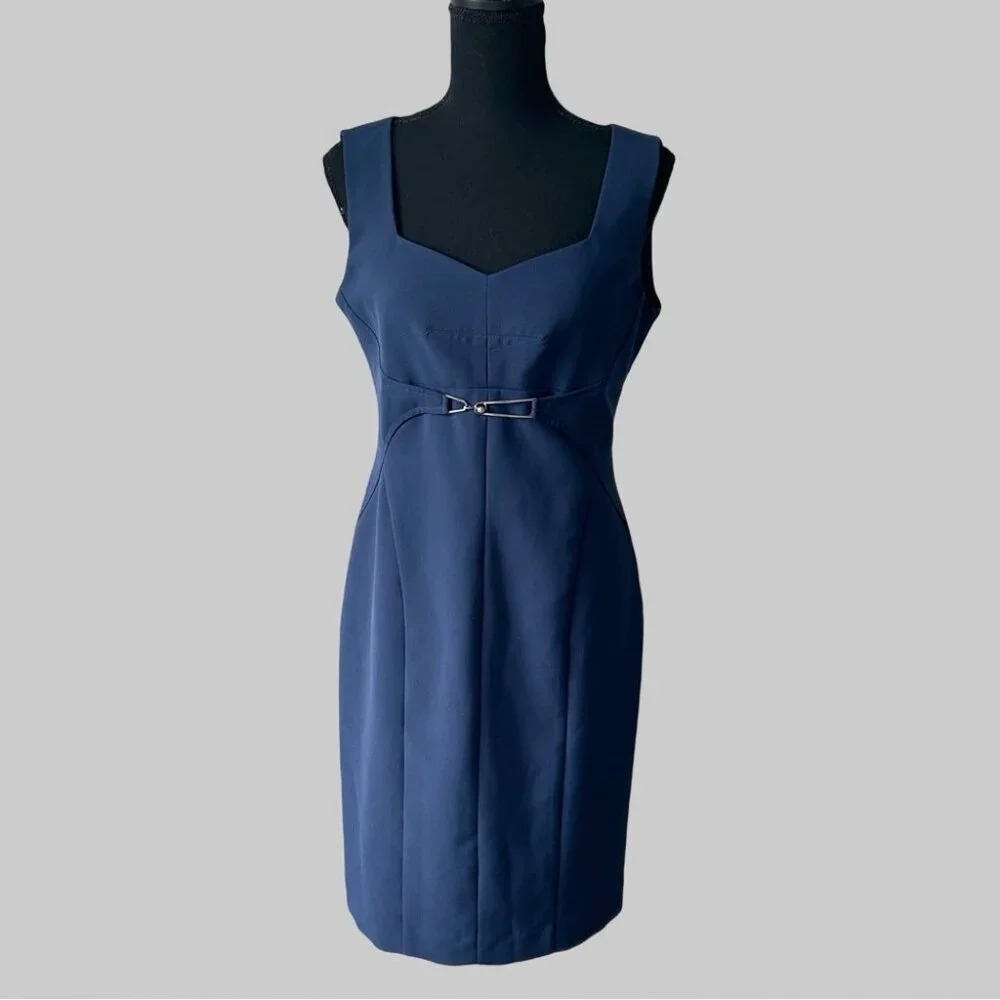 EDAS  Navy Sleeveless Shift Dress Made in Italy